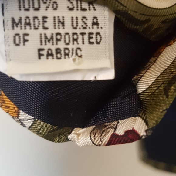 [EDDIE BAUER] Retro Green Golfer Silk Tie - Picture 3 of 5